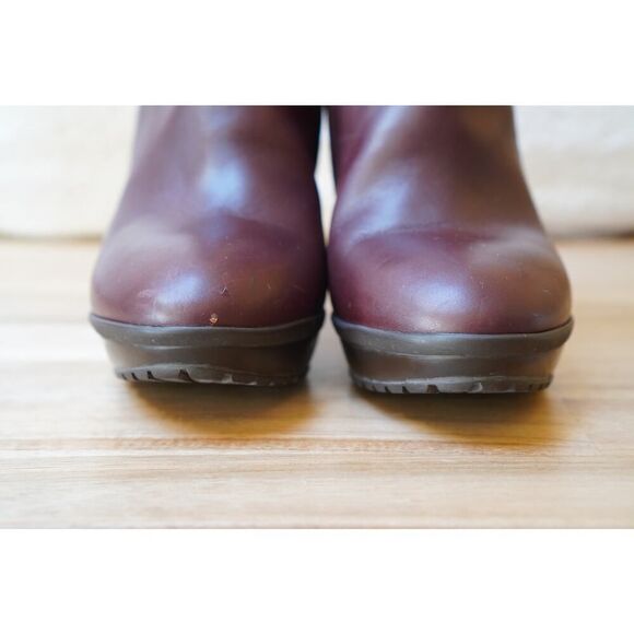 Max Mara Leather Block Heel Zip Up Ankle Boots Booties Size 37 - Picture 5 of 11